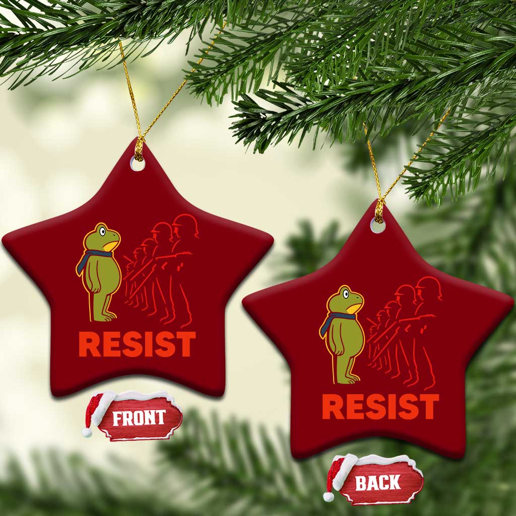 Frog Resist Ceramic Ornament Free Portland Political Satire - Wonder Print Shop