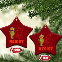 Frog Resist Ceramic Ornament Free Portland Political Satire - Wonder Print Shop