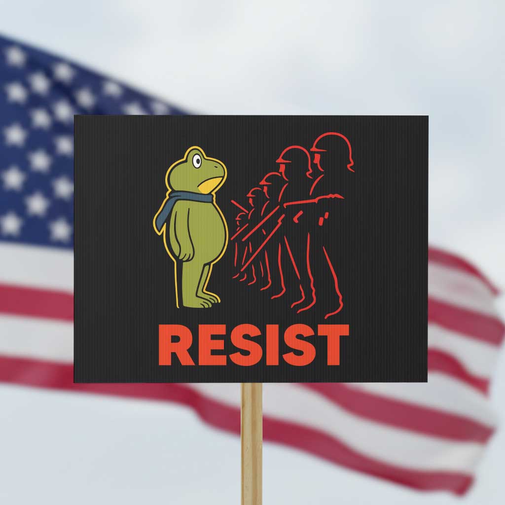 Frog Resist Protest Sign Free Portland Political Satire - Wonder Print Shop