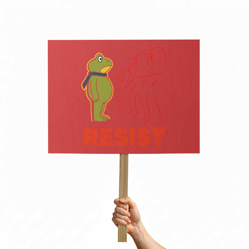 Frog Resist Protest Sign Free Portland Political Satire - Wonder Print Shop