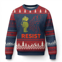 Frog Resist Ugly Christmas Sweater Free Portland Political Satire - Wonder Print Shop