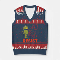 Frog Resist V-Neck Knit Sweater Vest Free Portland Political Satire - Wonder Print Shop