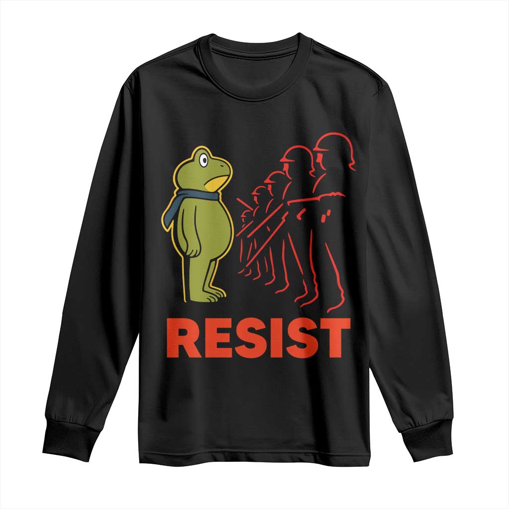 Frog Resist Long Sleeve Shirt Free Portland Political Satire - Wonder Print Shop