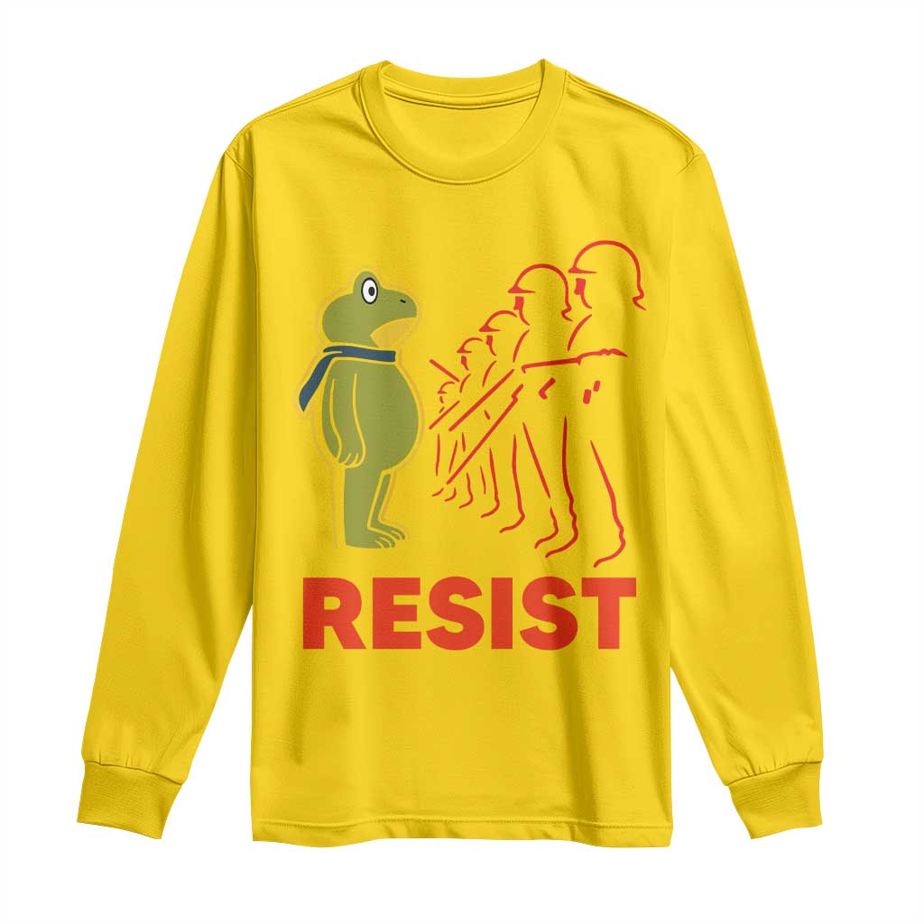 Frog Resist Long Sleeve Shirt Free Portland Political Satire - Wonder Print Shop