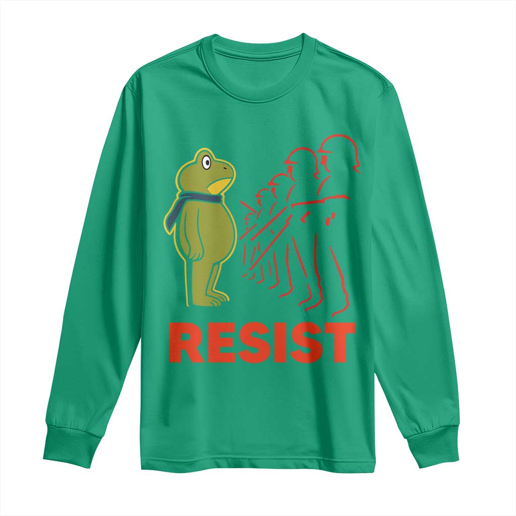 Frog Resist Long Sleeve Shirt Free Portland Political Satire - Wonder Print Shop