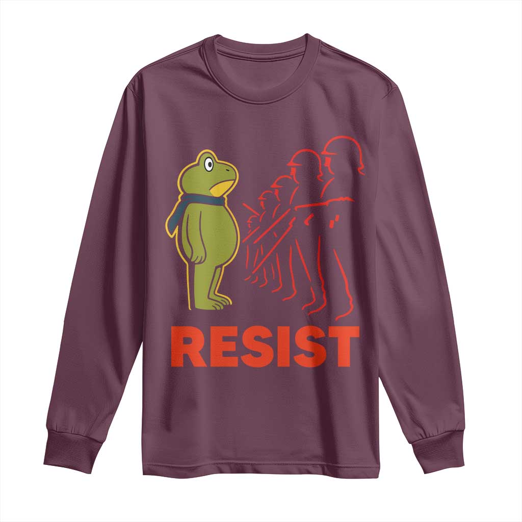 Frog Resist Long Sleeve Shirt Free Portland Political Satire - Wonder Print Shop