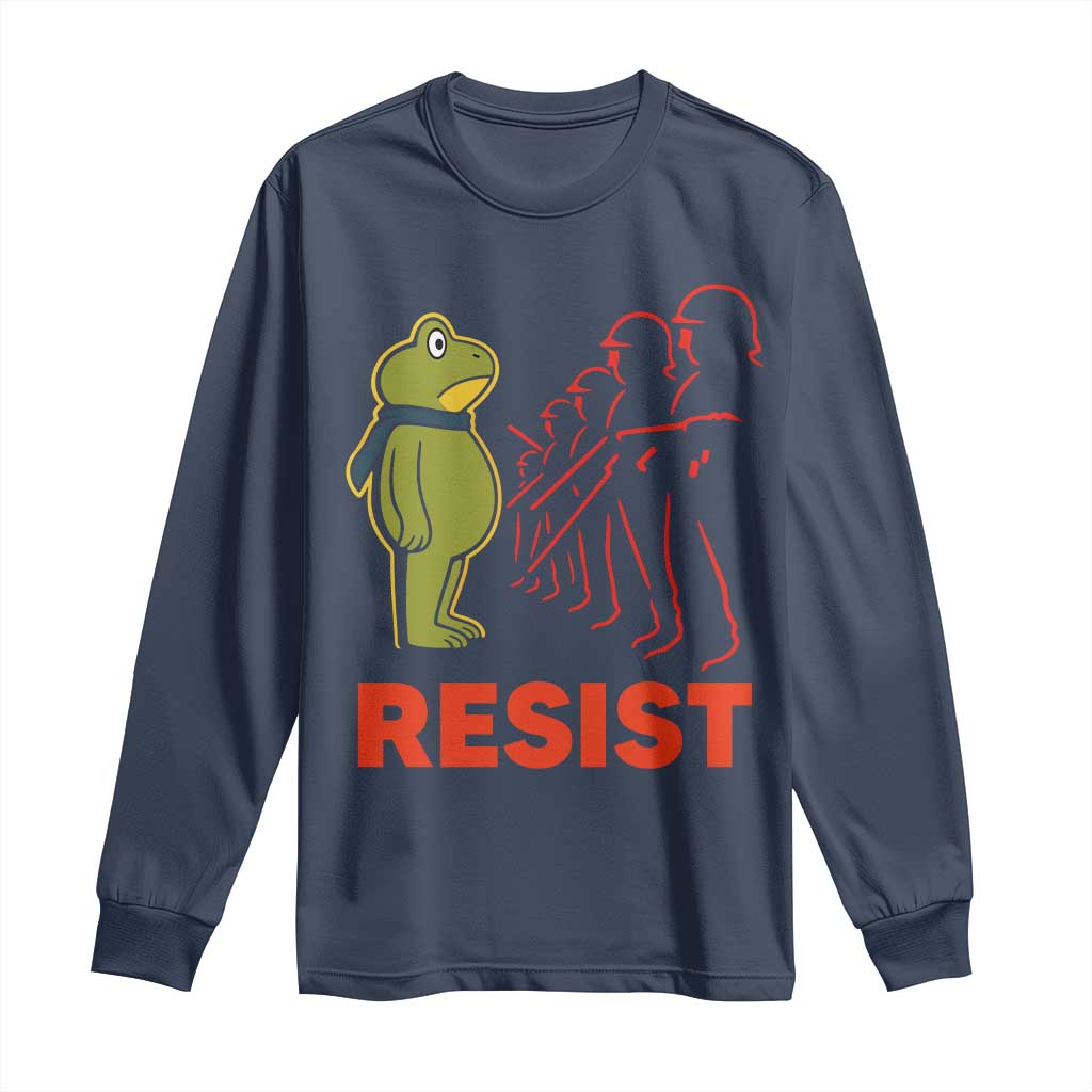 Frog Resist Long Sleeve Shirt Free Portland Political Satire - Wonder Print Shop