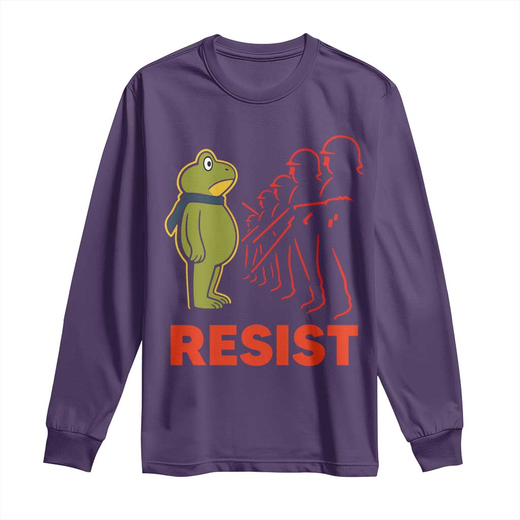 Frog Resist Long Sleeve Shirt Free Portland Political Satire - Wonder Print Shop