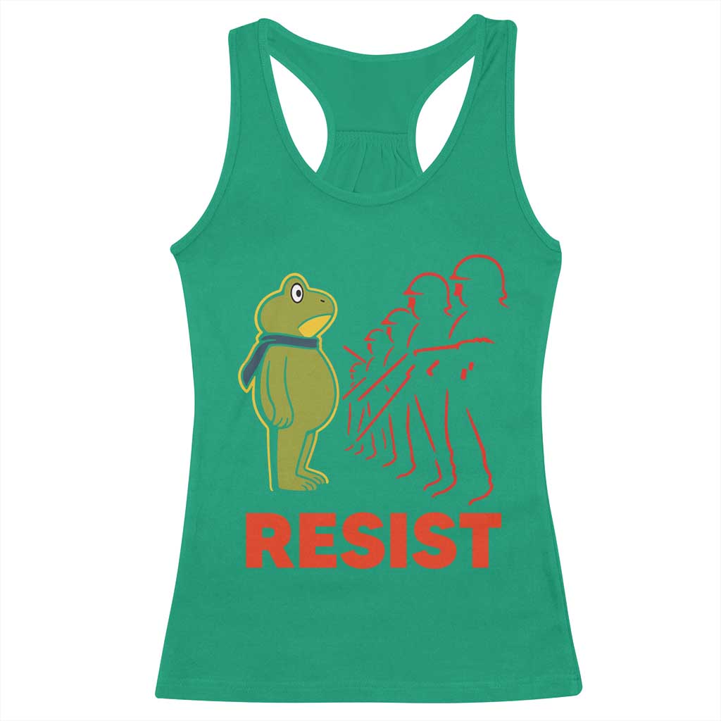 Frog Resist Racerback Tank Top Free Portland Political Satire - Wonder Print Shop