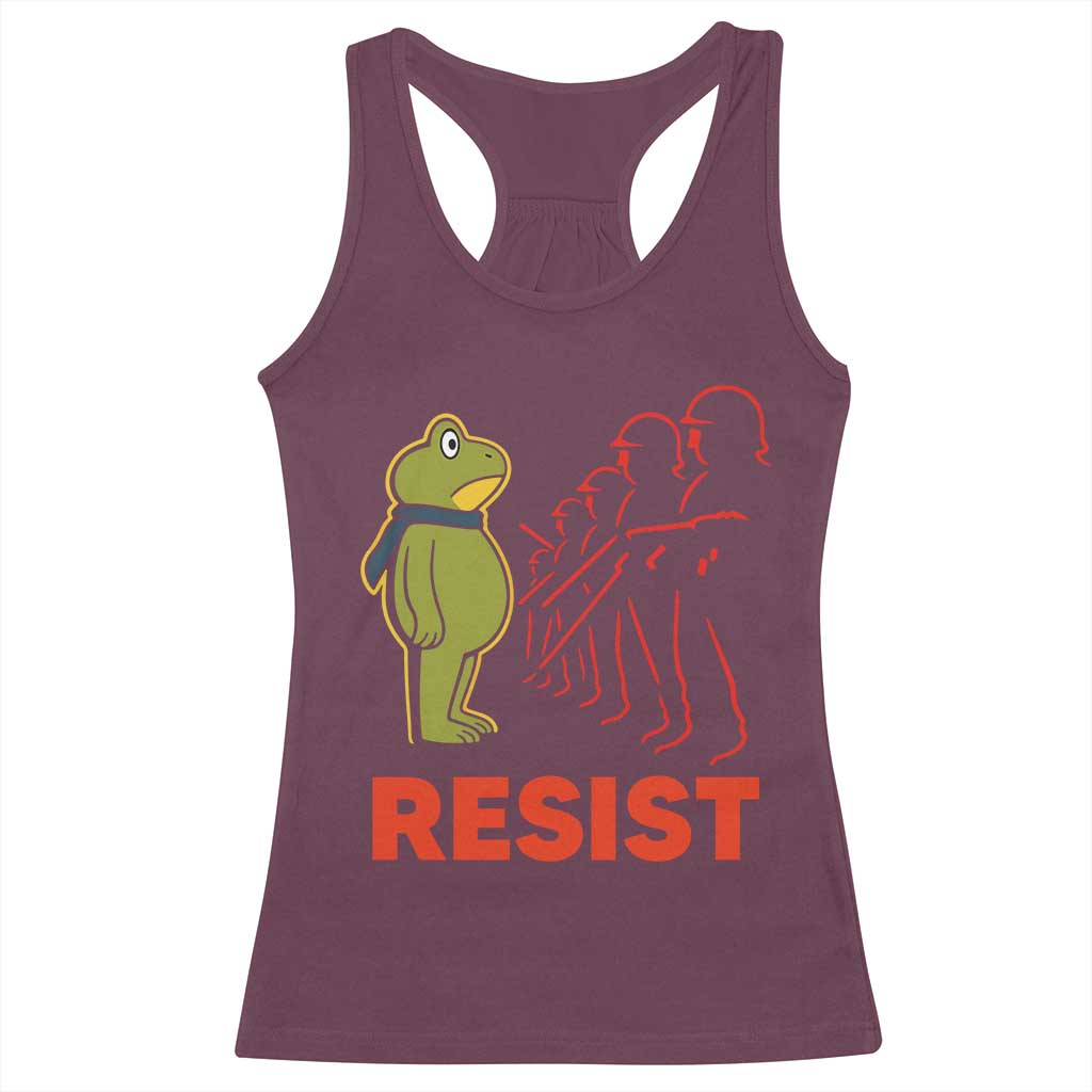 Frog Resist Racerback Tank Top Free Portland Political Satire - Wonder Print Shop