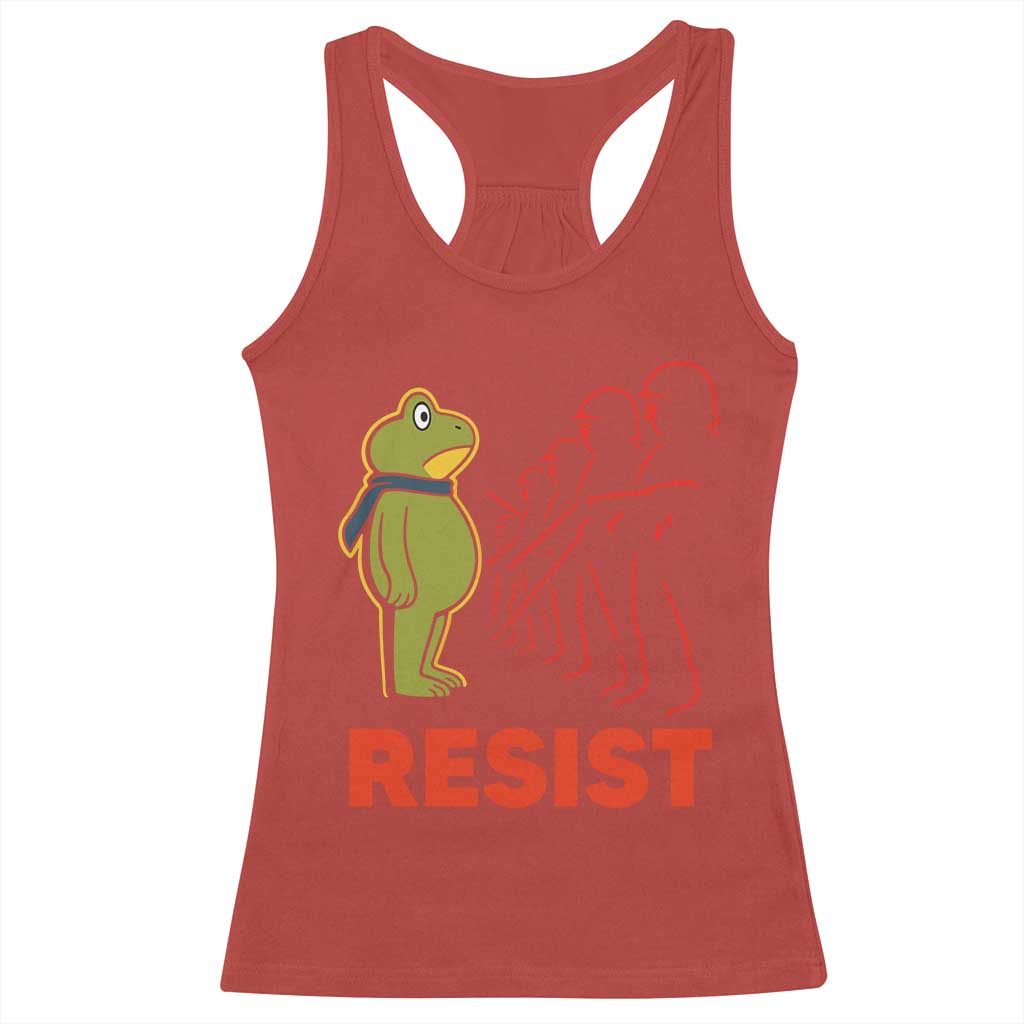 Frog Resist Racerback Tank Top Free Portland Political Satire - Wonder Print Shop