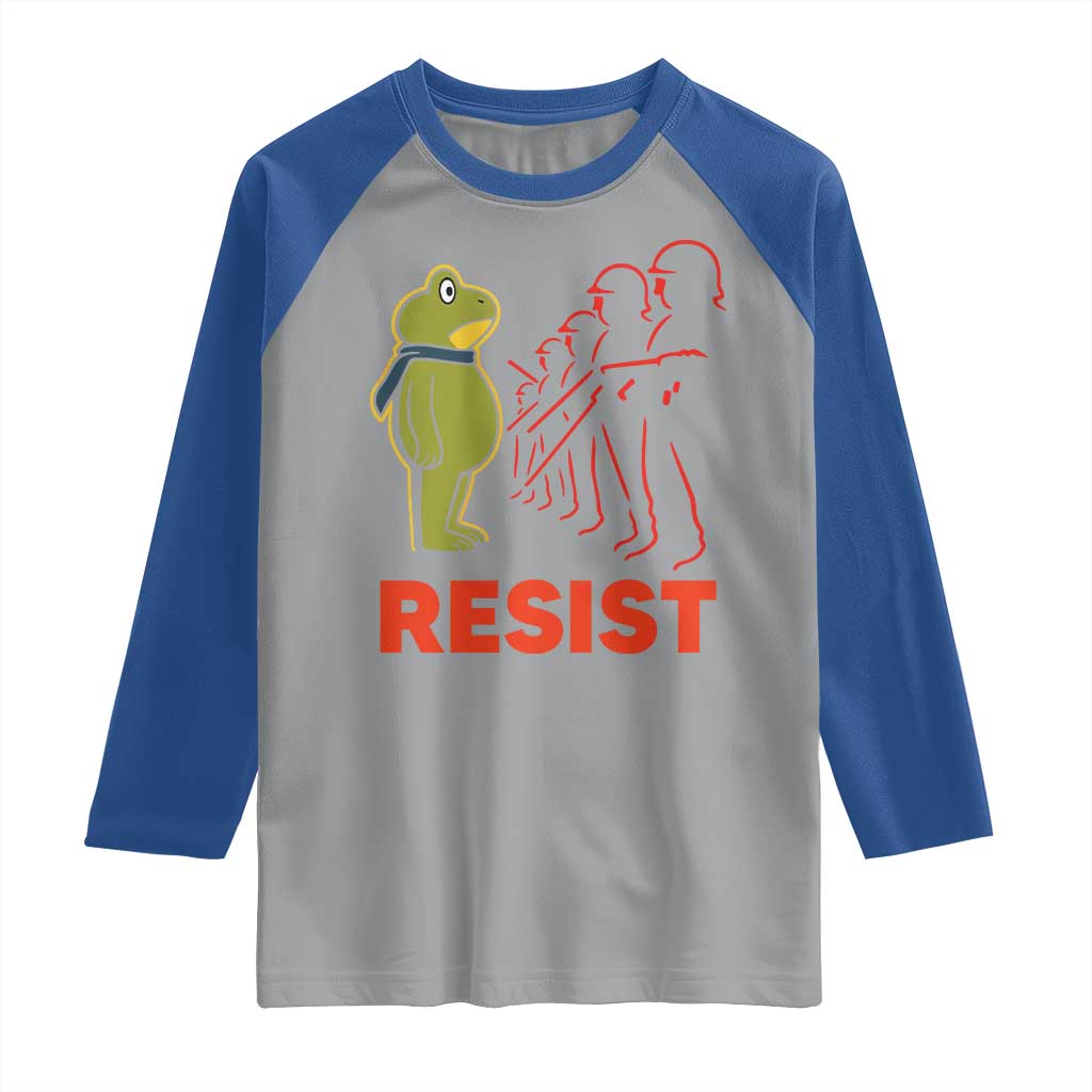 Frog Resist Raglan Shirt Free Portland Political Satire - Wonder Print Shop