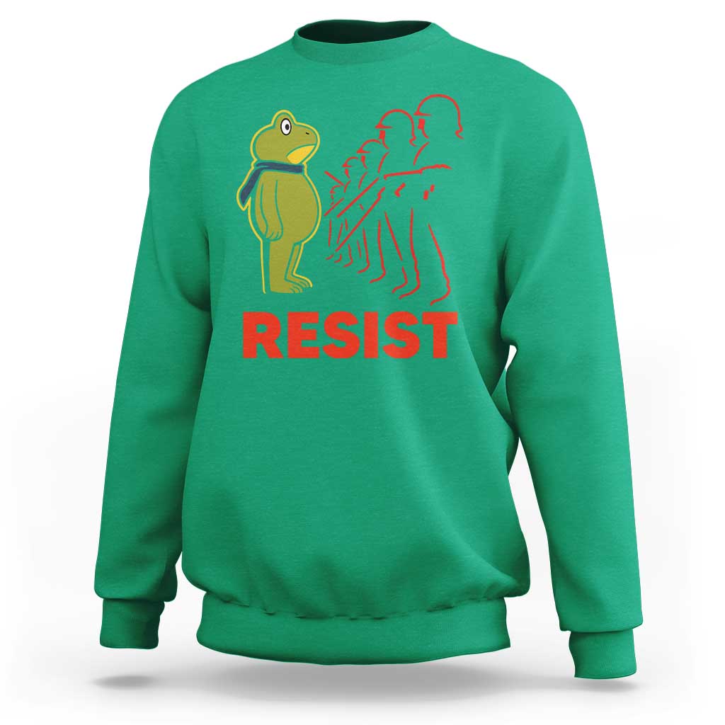 Frog Resist Sweatshirt Free Portland Political Satire - Wonder Print Shop