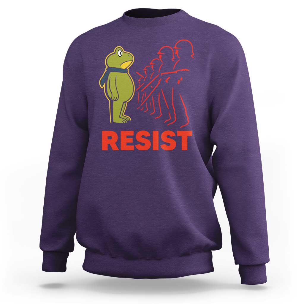 Frog Resist Sweatshirt Free Portland Political Satire - Wonder Print Shop