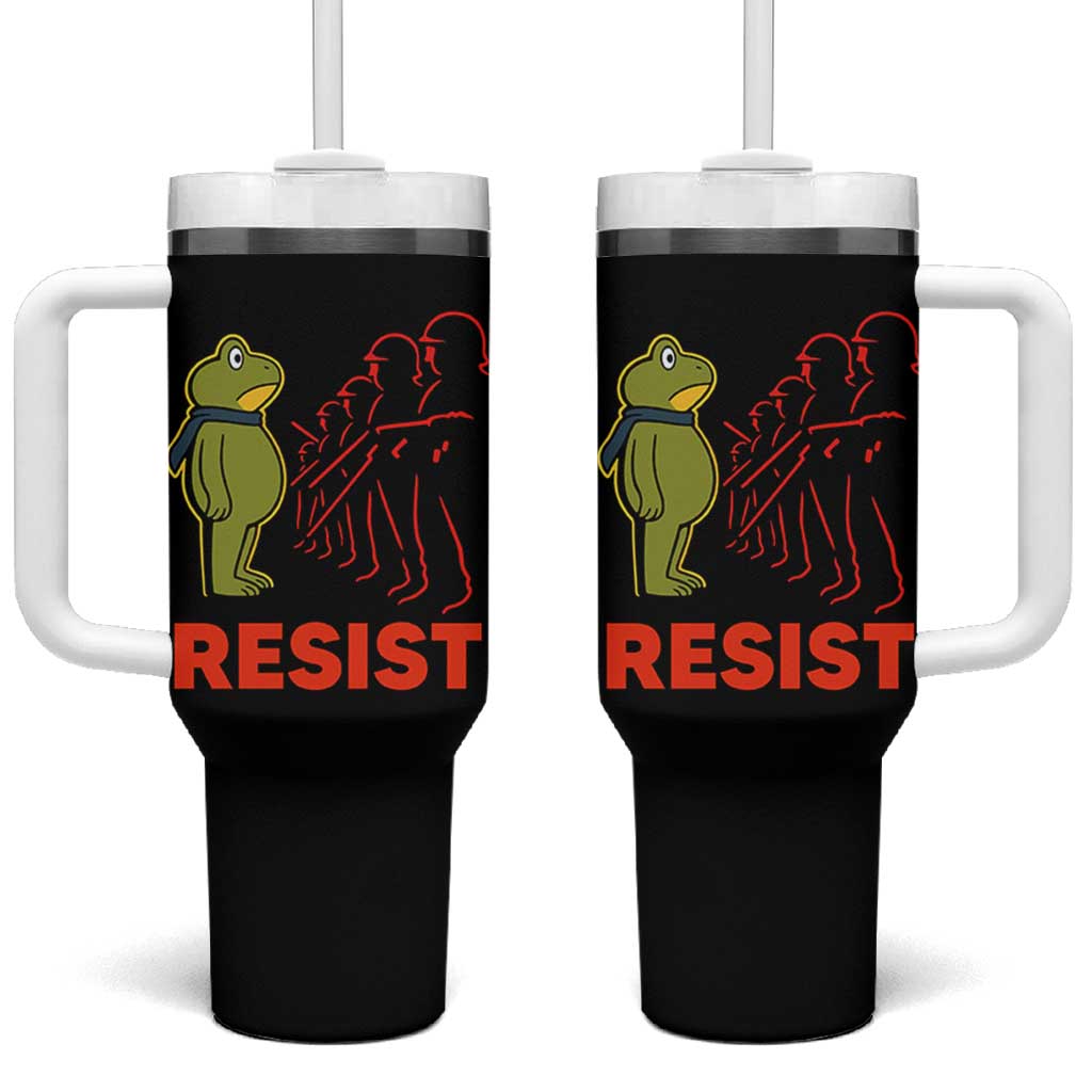 Frog Resist Tumbler With Handle Free Portland Political Satire - Wonder Print Shop