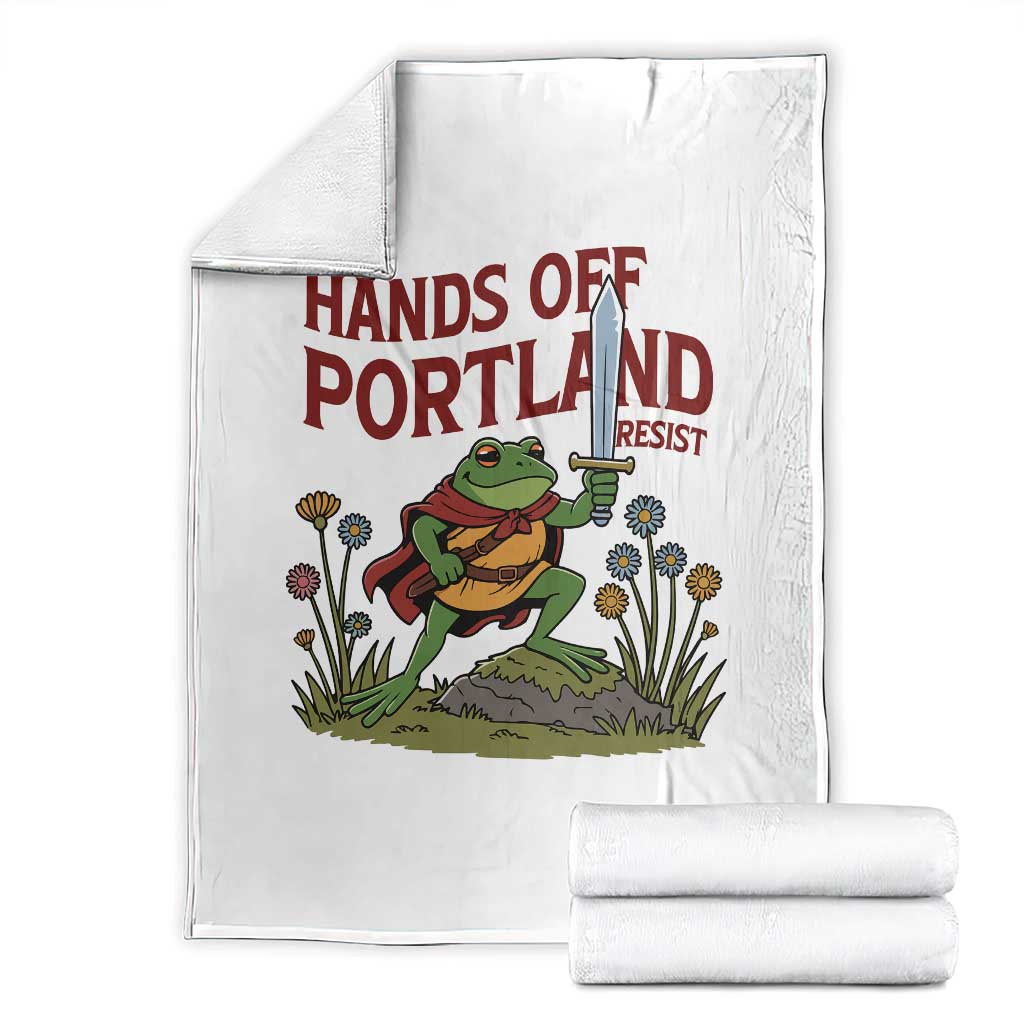 Hands Off Portland Sword Frog Throw Blanket Freedom Fighters Hero Resist - Wonder Print Shop