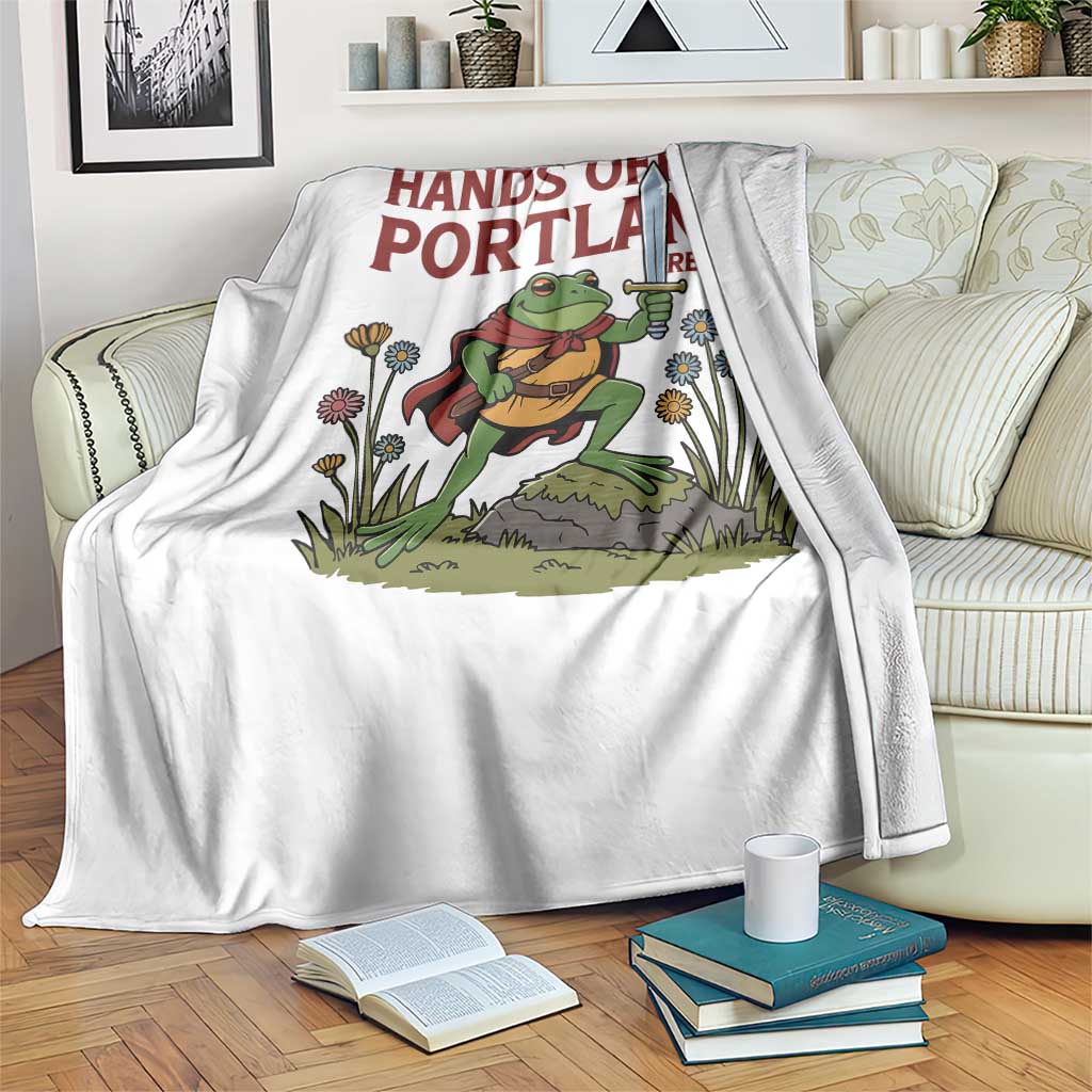Hands Off Portland Sword Frog Throw Blanket Freedom Fighters Hero Resist - Wonder Print Shop