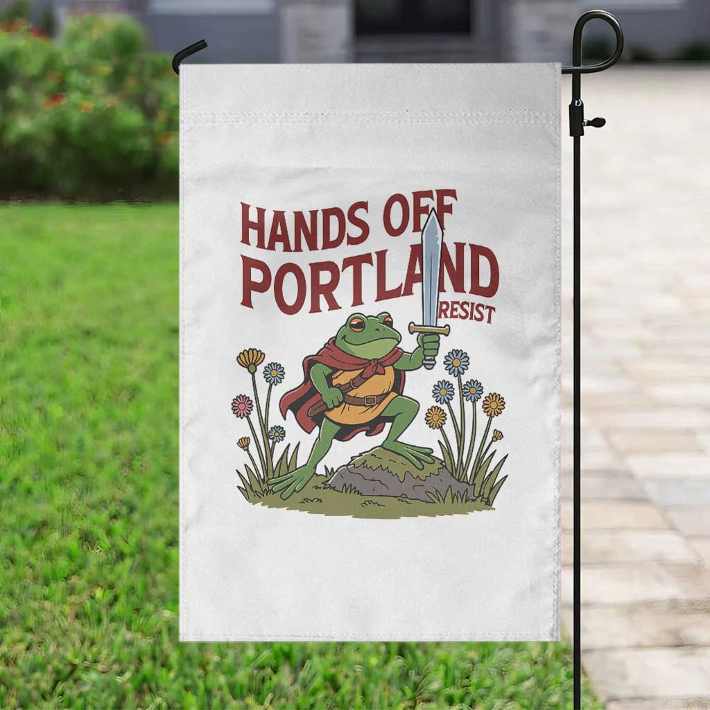 Hands Off Portland Sword Frog Garden Flag Freedom Fighters Hero Resist - Wonder Print Shop