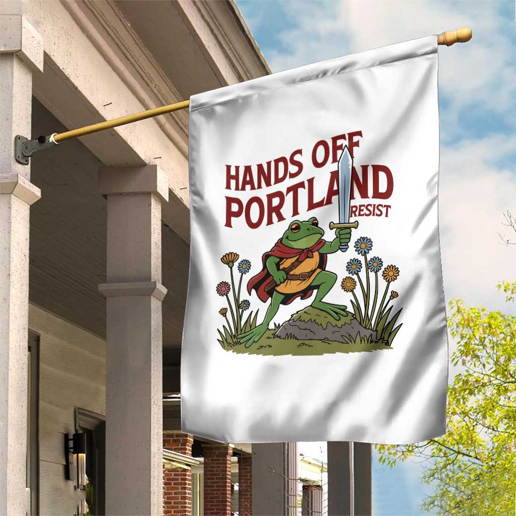 Hands Off Portland Sword Frog Garden Flag Freedom Fighters Hero Resist - Wonder Print Shop