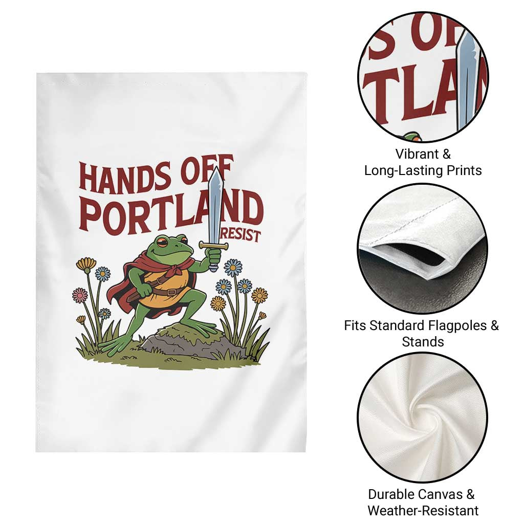 Hands Off Portland Sword Frog Garden Flag Freedom Fighters Hero Resist - Wonder Print Shop