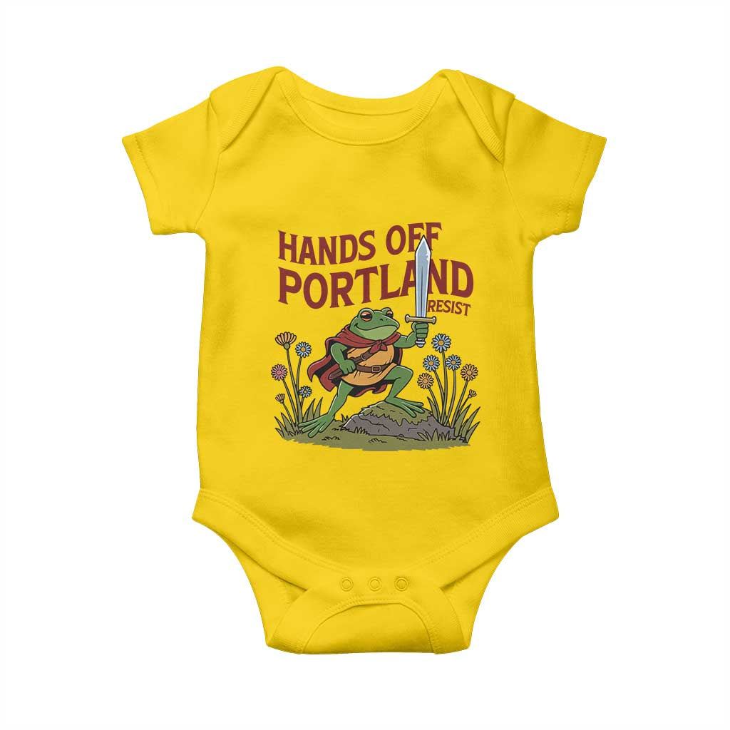 Hands Off Portland Sword Frog Baby Onesie Freedom Fighters Hero Resist - Wonder Print Shop
