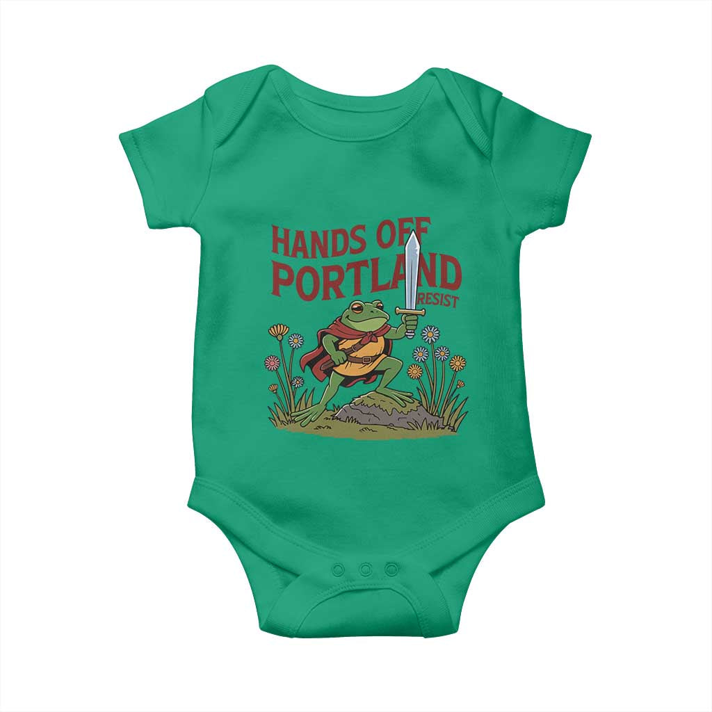 Hands Off Portland Sword Frog Baby Onesie Freedom Fighters Hero Resist - Wonder Print Shop