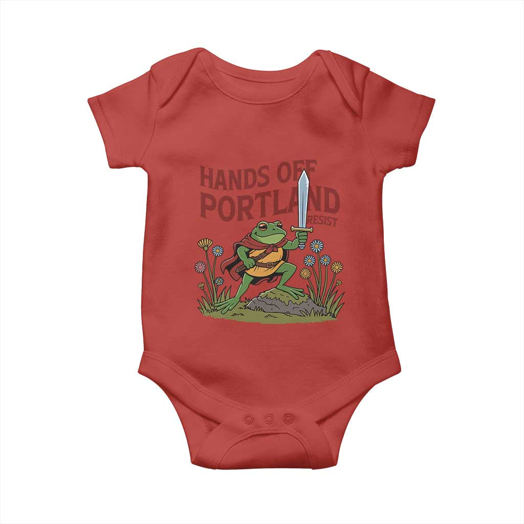 Hands Off Portland Sword Frog Baby Onesie Freedom Fighters Hero Resist - Wonder Print Shop
