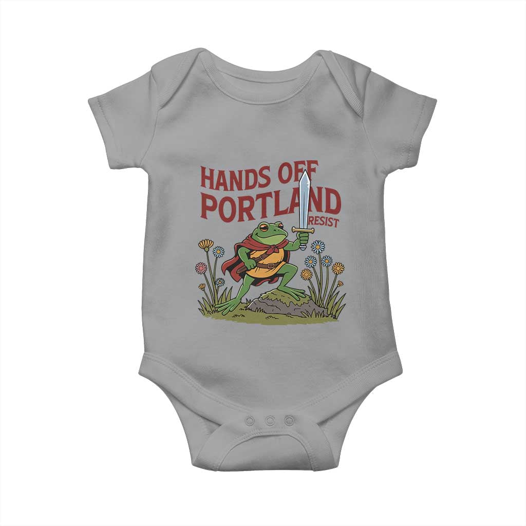 Hands Off Portland Sword Frog Baby Onesie Freedom Fighters Hero Resist - Wonder Print Shop