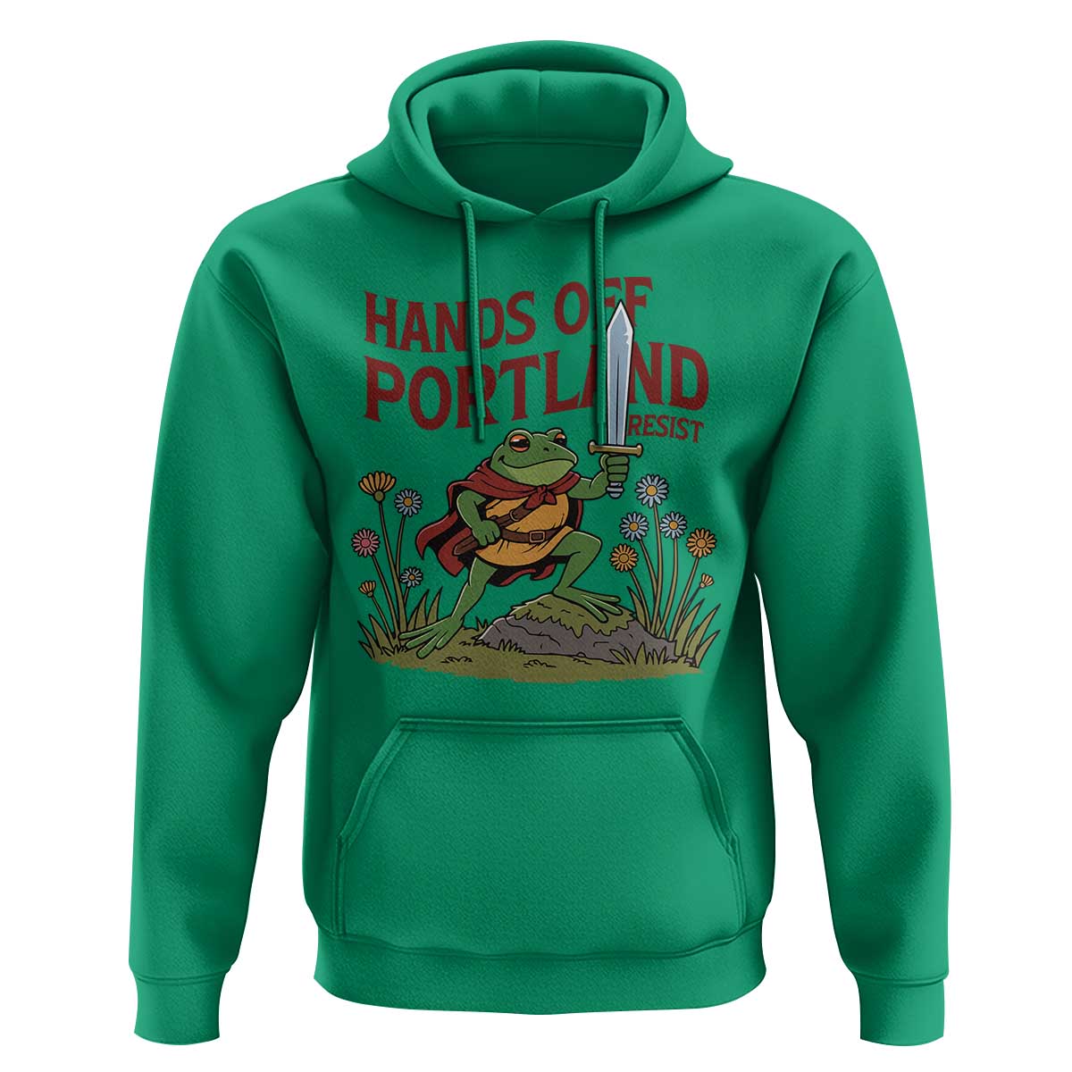 Hands Off Portland Sword Frog Hoodie Freedom Fighters Hero Resist - Wonder Print Shop