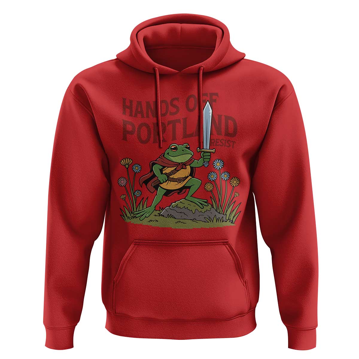 Hands Off Portland Sword Frog Hoodie Freedom Fighters Hero Resist - Wonder Print Shop