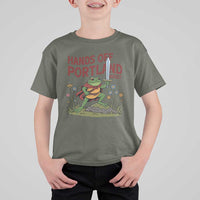 Hands Off Portland Sword Frog T Shirt For Kid Freedom Fighters Hero Resist - Wonder Print Shop