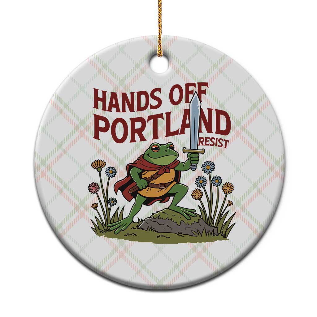 Hands Off Portland Sword Frog Ceramic Ornament Freedom Fighters Hero Resist - Wonder Print Shop