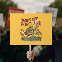 Hands Off Portland Sword Frog Protest Sign Freedom Fighters Hero Resist - Wonder Print Shop