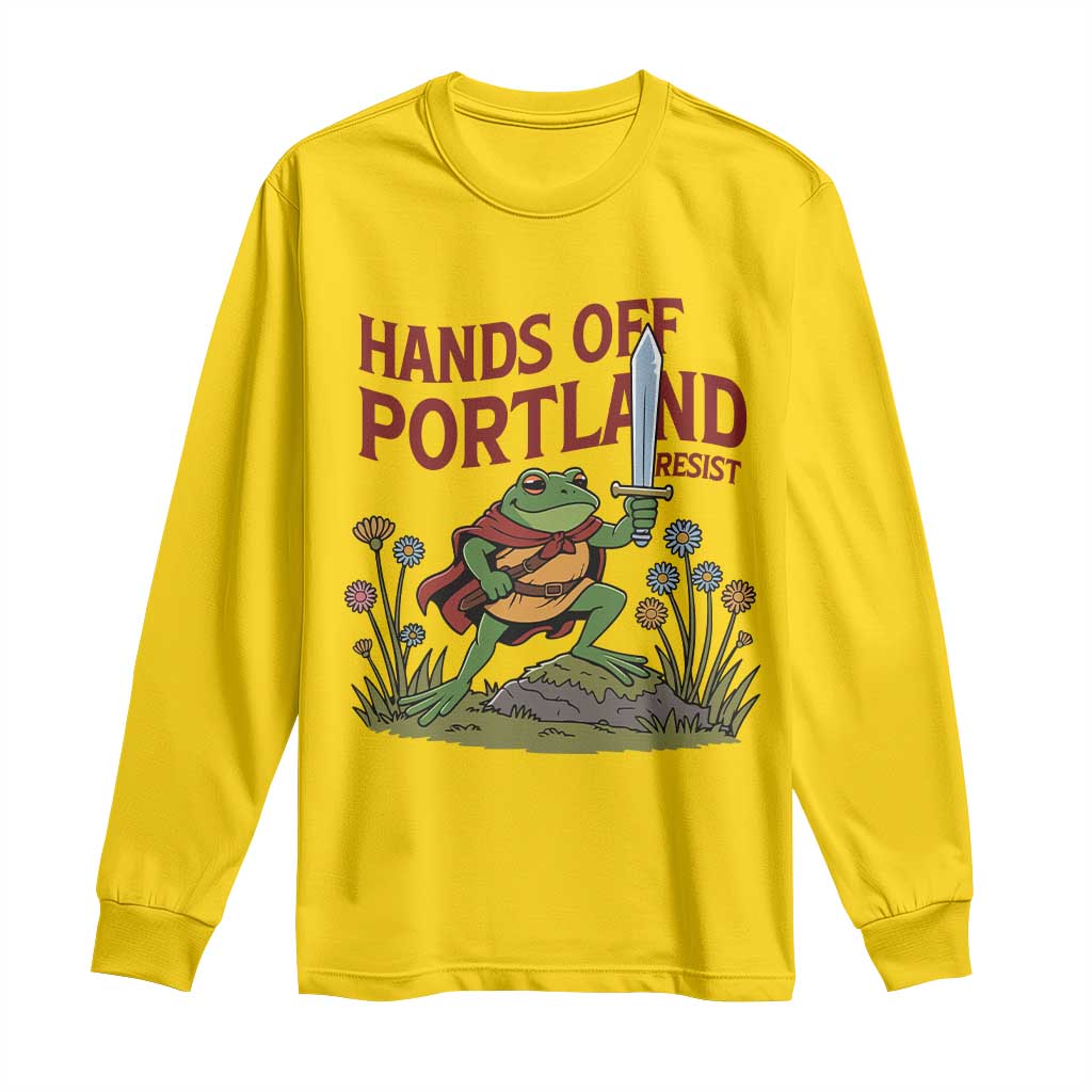 Hands Off Portland Sword Frog Long Sleeve Shirt Freedom Fighters Hero Resist - Wonder Print Shop