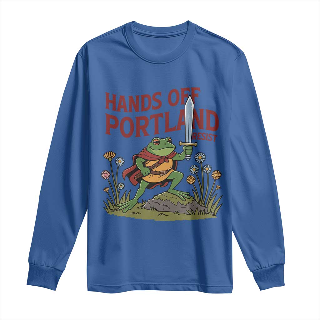 Hands Off Portland Sword Frog Long Sleeve Shirt Freedom Fighters Hero Resist - Wonder Print Shop
