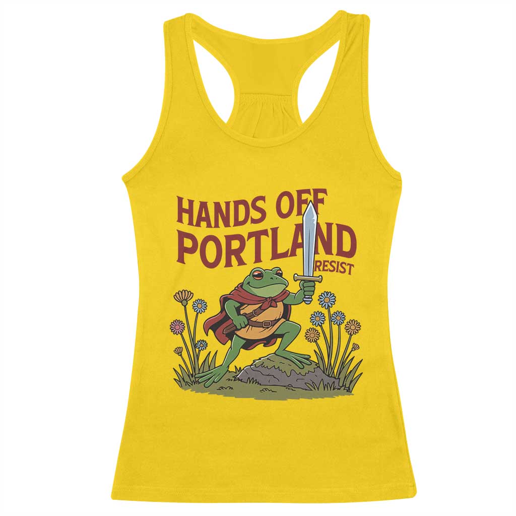 Hands Off Portland Sword Frog Racerback Tank Top Freedom Fighters Hero Resist - Wonder Print Shop