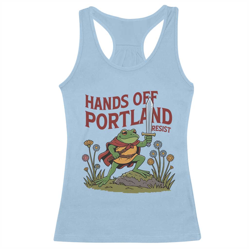 Hands Off Portland Sword Frog Racerback Tank Top Freedom Fighters Hero Resist - Wonder Print Shop