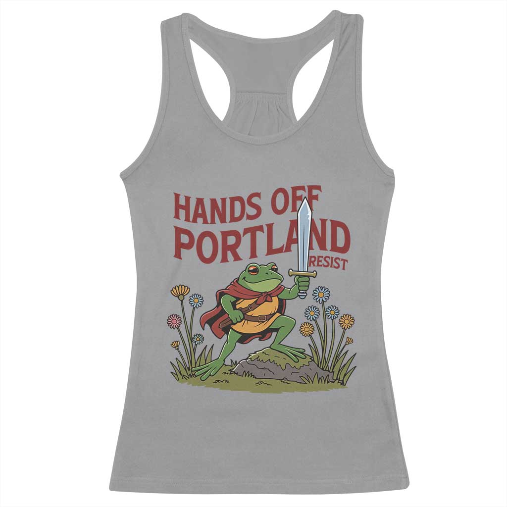Hands Off Portland Sword Frog Racerback Tank Top Freedom Fighters Hero Resist - Wonder Print Shop