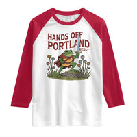 Hands Off Portland Sword Frog Raglan Shirt Freedom Fighters Hero Resist - Wonder Print Shop
