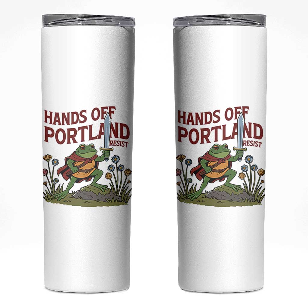 Hands Off Portland Sword Frog Skinny Tumbler Freedom Fighters Hero Resist - Wonder Print Shop