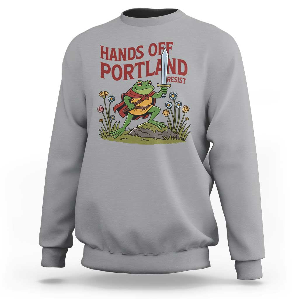 Hands Off Portland Sword Frog Sweatshirt Freedom Fighters Hero Resist - Wonder Print Shop