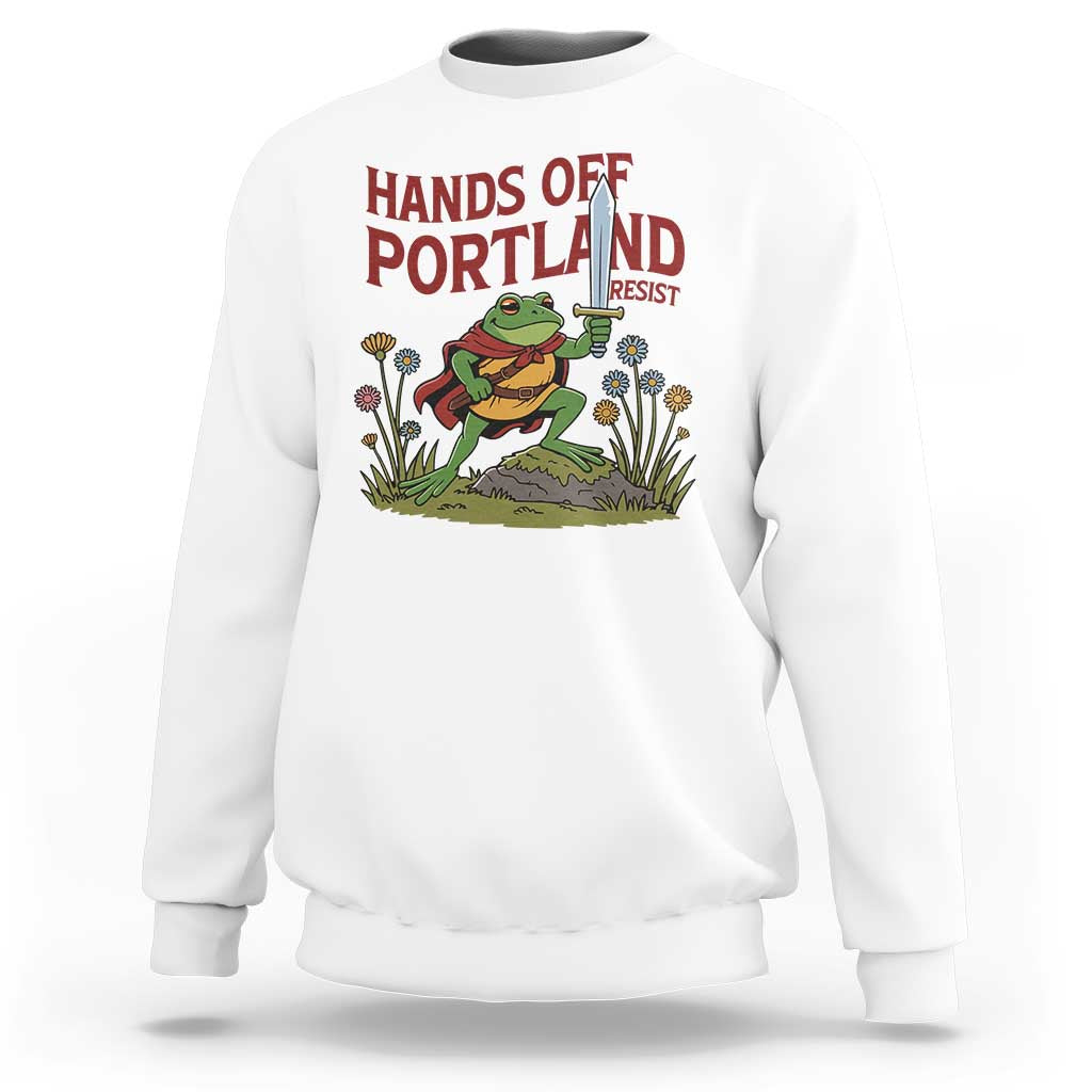 Hands Off Portland Sword Frog Sweatshirt Freedom Fighters Hero Resist - Wonder Print Shop