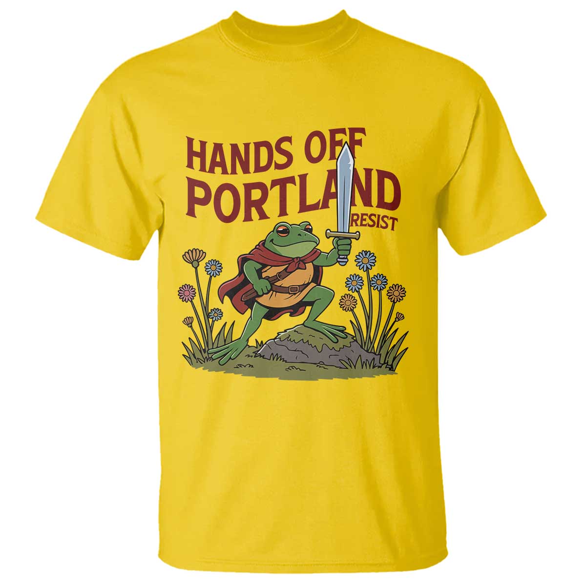 Hands Off Portland Sword Frog T Shirt Freedom Fighters Hero Resist - Wonder Print Shop