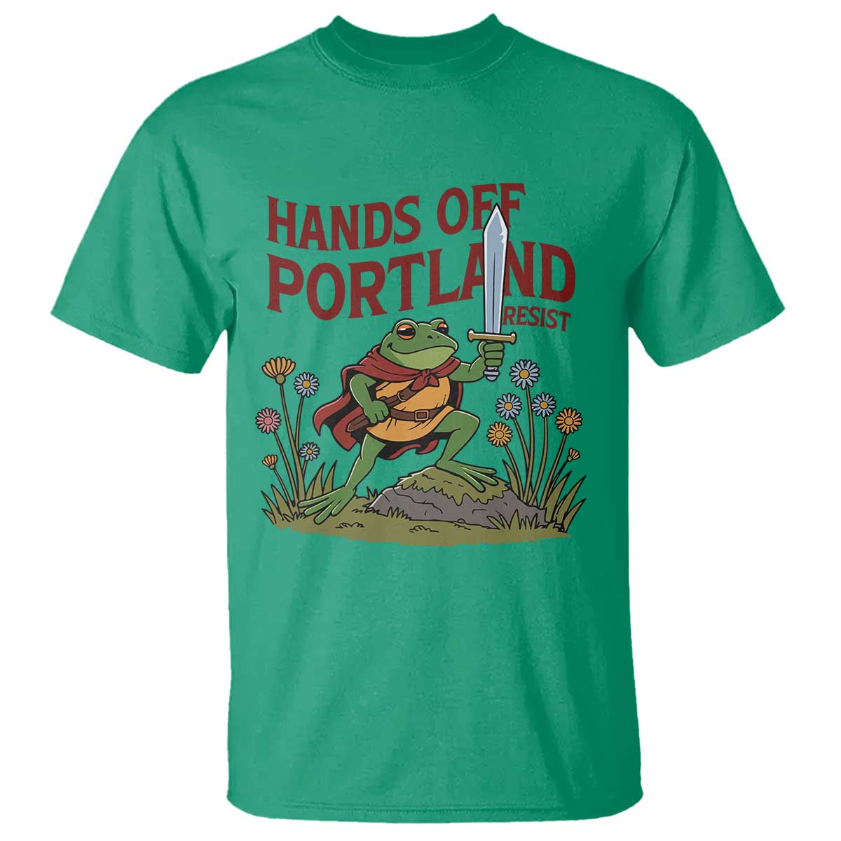 Hands Off Portland Sword Frog T Shirt Freedom Fighters Hero Resist - Wonder Print Shop