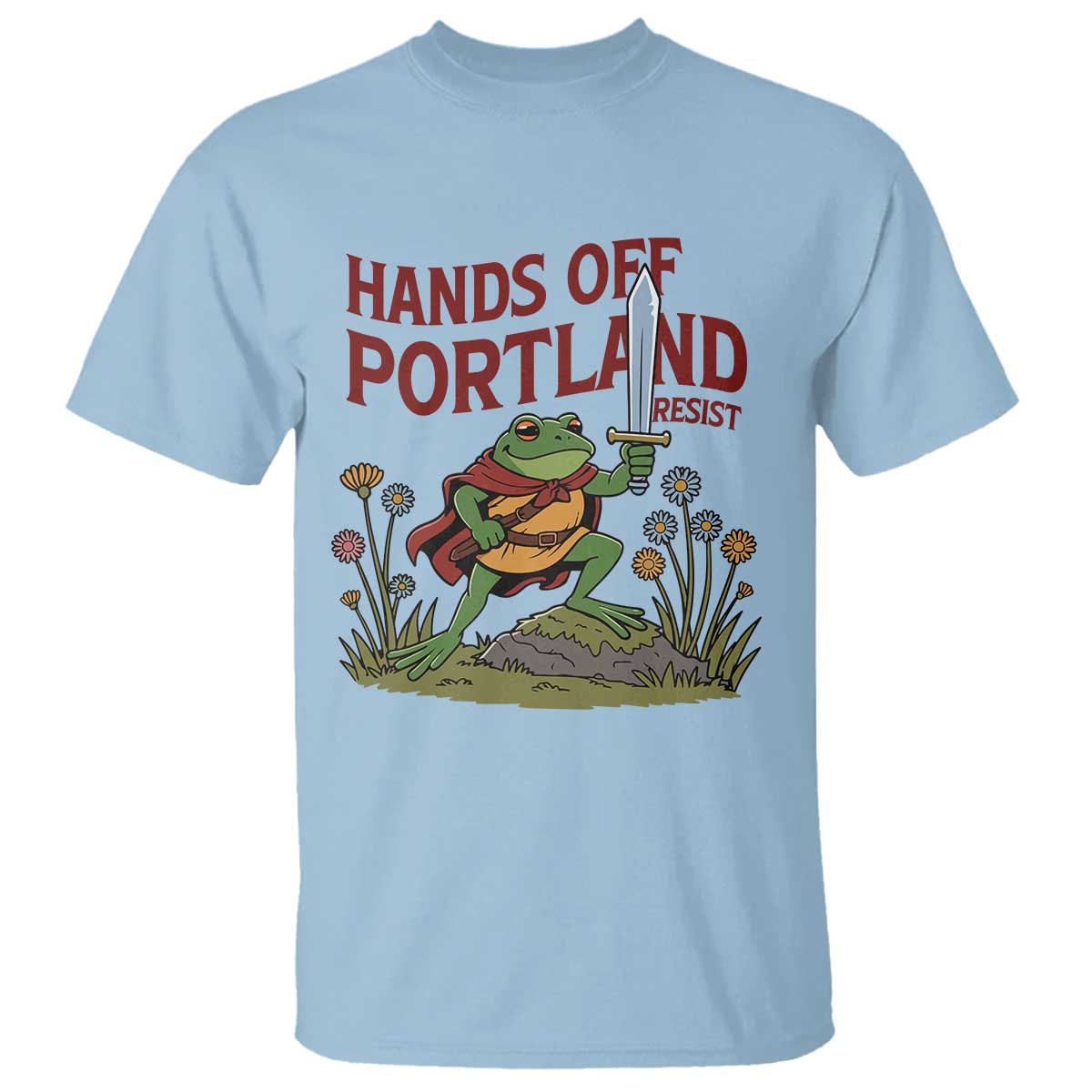 Hands Off Portland Sword Frog T Shirt Freedom Fighters Hero Resist - Wonder Print Shop