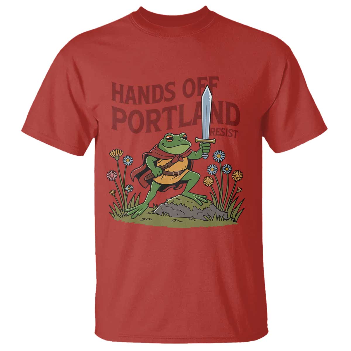 Hands Off Portland Sword Frog T Shirt Freedom Fighters Hero Resist - Wonder Print Shop