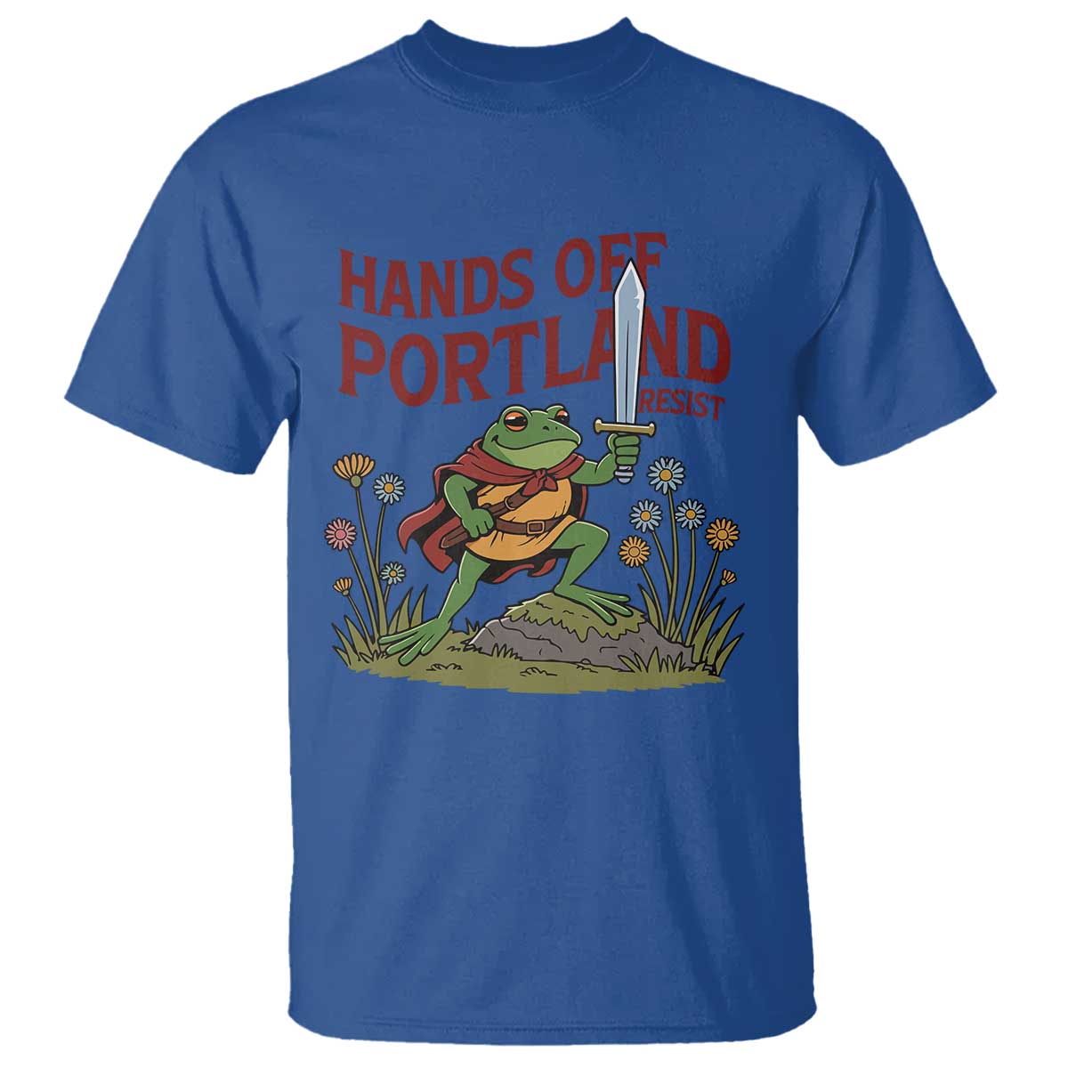 Hands Off Portland Sword Frog T Shirt Freedom Fighters Hero Resist - Wonder Print Shop
