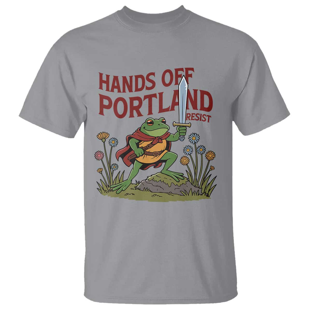 Hands Off Portland Sword Frog T Shirt Freedom Fighters Hero Resist - Wonder Print Shop