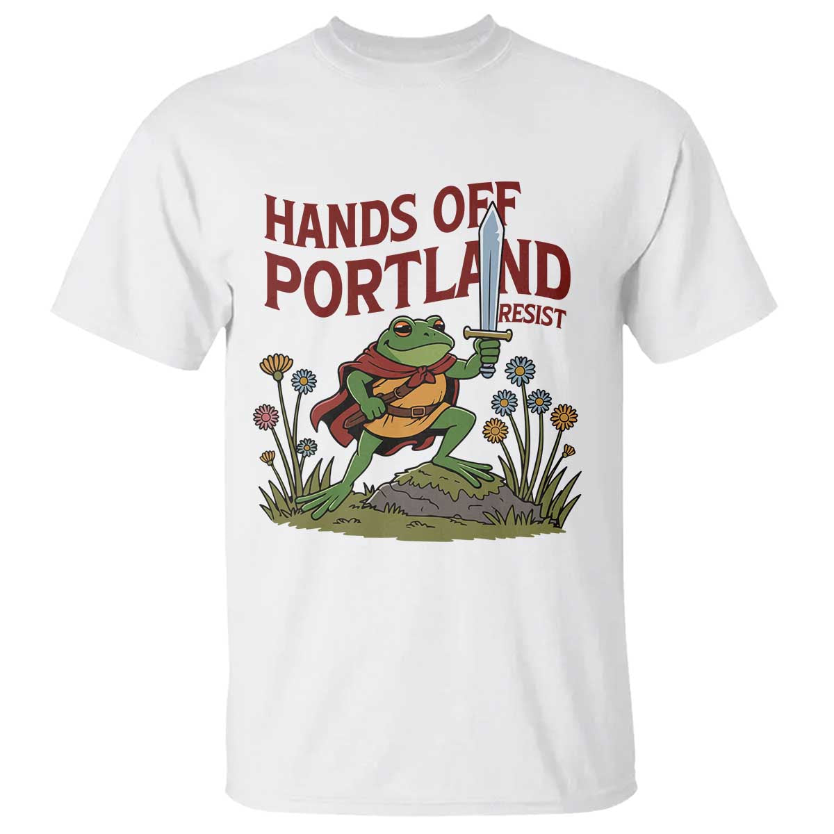 Hands Off Portland Sword Frog T Shirt Freedom Fighters Hero Resist - Wonder Print Shop