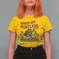 Hands Off Portland Sword Frog T Shirt For Women Freedom Fighters Hero Resist - Wonder Print Shop
